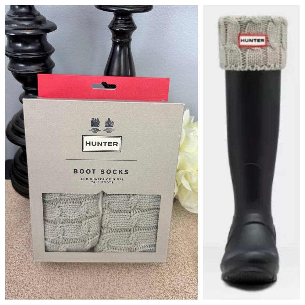 NWT Hunter Cable Knit Cuff Tall Boot Socks